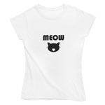 Cat Meow Short Sleeve Women's T-Shirt - white