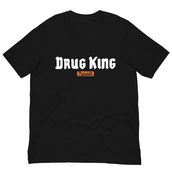 vintage retro rexall drug king black t  shirt