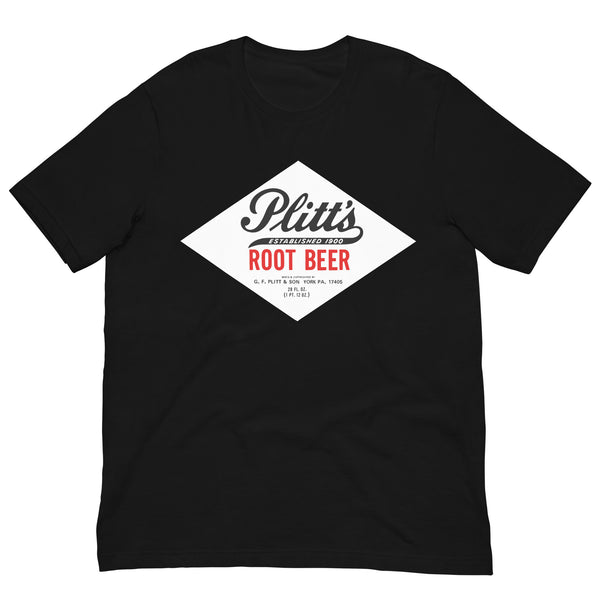 Vintage Retro Graphic Plitt's Root Beer Unisex T-Shirt Black
