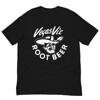 Vintage Retro Graphic Vegas Vic Root Beer Unisex T-Shirt Black