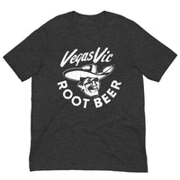 Vintage Retro Graphic Vegas Vic Root Beer Unisex T-Shirt Dark Grey Heather