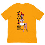 Vintage Retro Graphic Dakota Motor Hotel Unisex T-Shirt Gold
