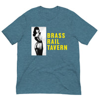 Vintage Retro Graphic Brass Rail Tavern Gentlemen's Club Unisex T-Shirt Heather Deep Teal