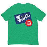Vintage Retro Graphic Meier's Ice Cream Unisex T-Shirt Heather Kelly