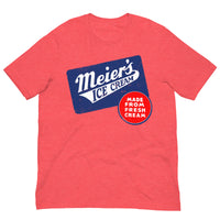Vintage Retro Graphic Meier's Ice Cream Unisex T-Shirt Heather Red