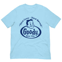 Vintage Retro Graphic Goody Soda Pop Unisex T-Shirt Ocean Blue