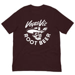 Vintage Retro Graphic Vegas Vic Root Beer Unisex T-Shirt Oxblood Black