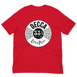 Vintage Retro Graphic Decca Long Play Records Unisex T-Shirt Red