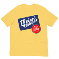 Vintage Retro Graphic Meier's Ice Cream Unisex T-Shirt Yellow