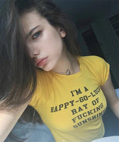 Happy-Go-Lucky Women's Yellow Crop Top
